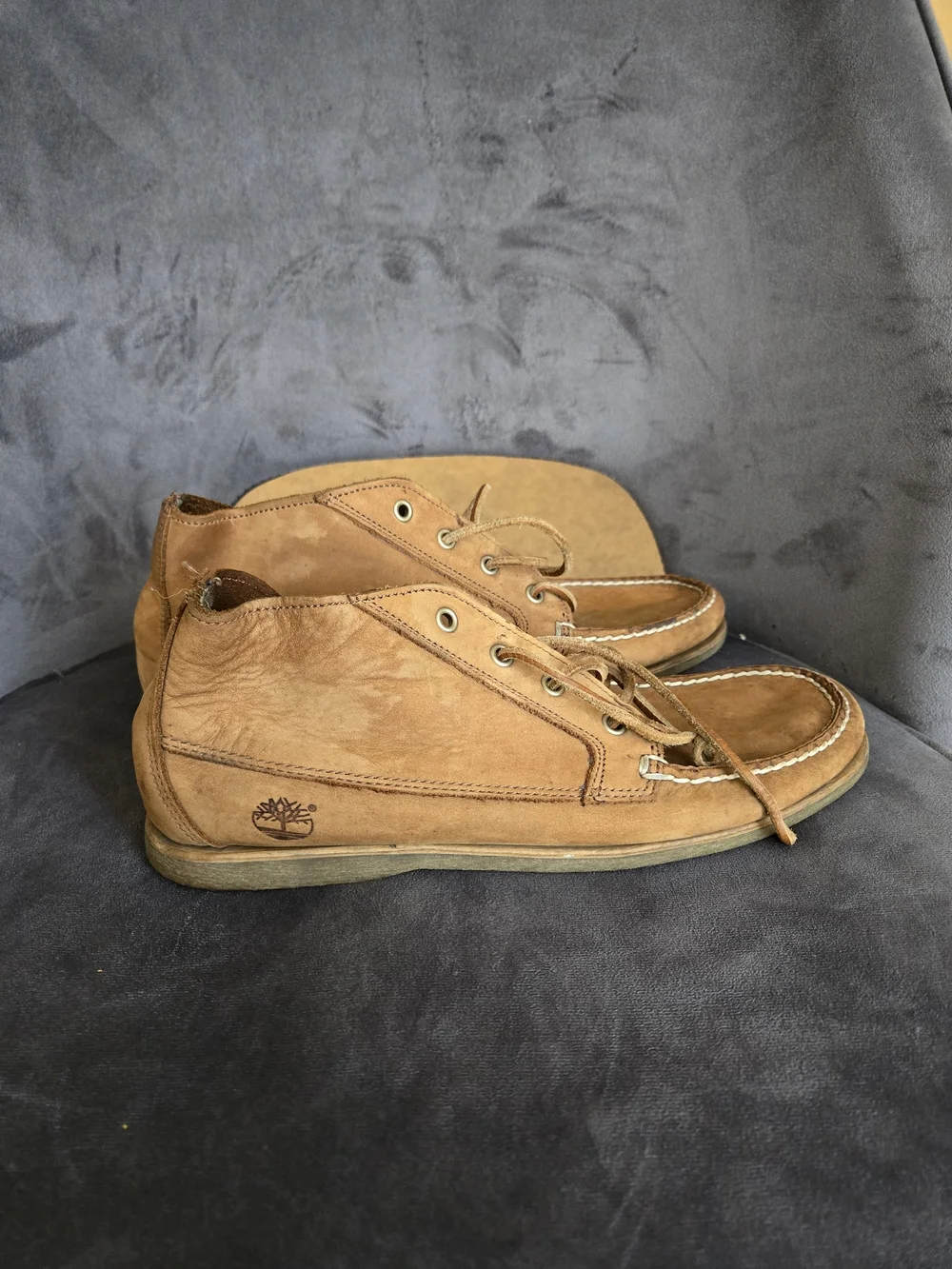 Timberland Men's Tan Leather Chukka Moccasin-Style Boots